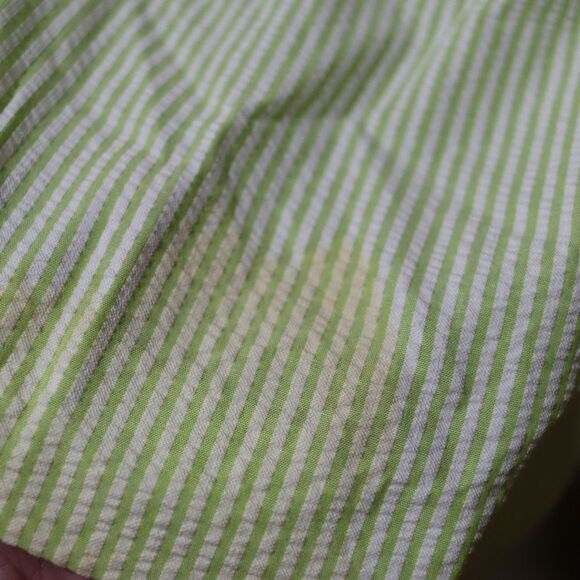 Talbots Vintage y2k Seersucker Green Striped Strapless Dress Pin Up 14 - Picture 10 of 15